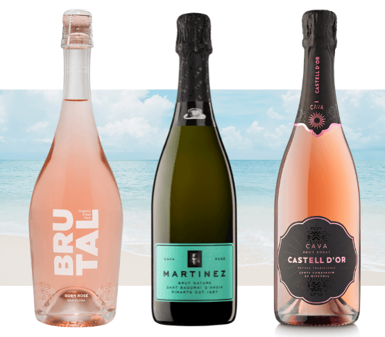Trío de brindis rosado