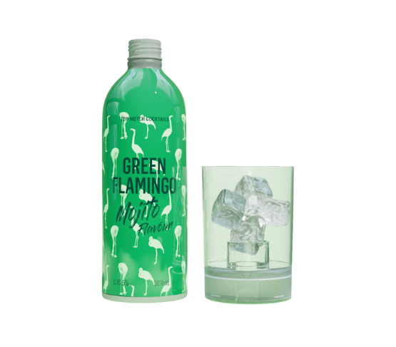 GREEN FLAMINGO Mojito Flavour 4 botellas de 500ml y vasos
