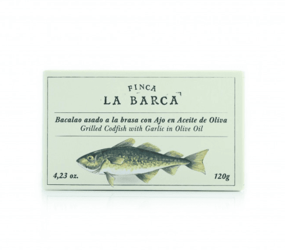  FINCA LA BARCA Bacalao Asado a la Brasa con Ajo en Aceite de Oliva 120g