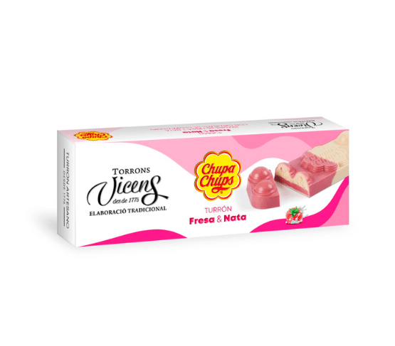 TORRONS VICENS Turrón de Chupa Chups® de Fresa y Nata 150g