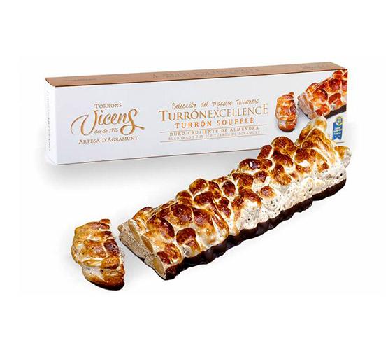 TORRONS VICENS Turrón Soufflé Duro Crujiente Almendra Base Choco 200g Excellence