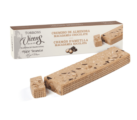 TORRONS VICENS Turrón Cremoso de Almendra con Macadamia y Chocolate Estuche 300g 