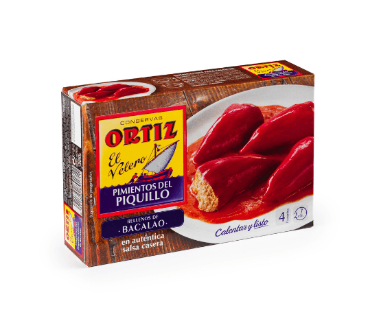 CONSERVAS ORTIZ Pimientos Rellenos de Bacalao 300g